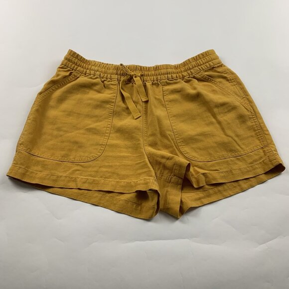 J.Crew Golden Yellow Linen Blend Pull On Shorts S - Picture 1 of 5
